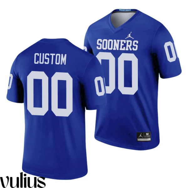 Oklahoma Sooners Custom Jersey, Blue Men's, Custom Legend Football Jersey - Replica