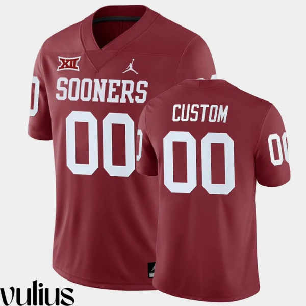 Oklahoma Sooners Custom Jersey, Red Men's, Crimson Home Game Jersey NCAA Football - Replica