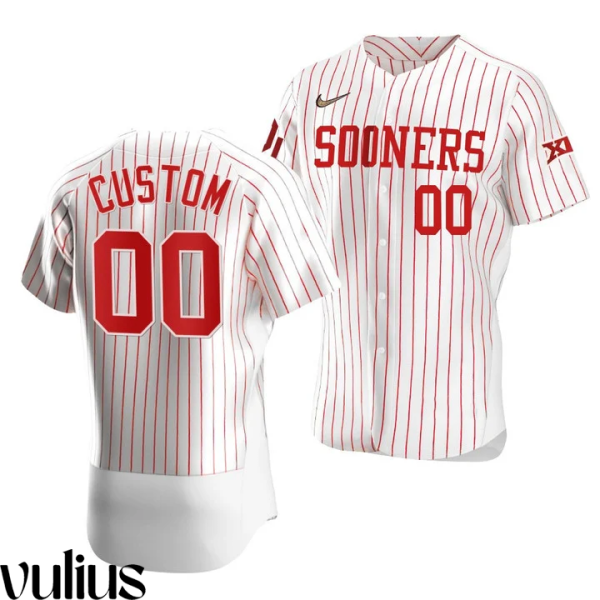 Oklahoma Sooners Custom Jersey, White Men's, 2021 Vapor Prime College Baseball Jersey - Replica