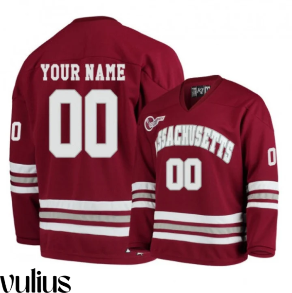 Umass Football Uniforms, Red Men's, Custom Hockey Jersey - Replica