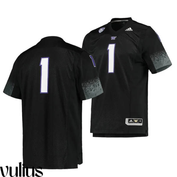 Washington Huskies Custom Jersey, Black Men's, College Football Premier Jersey Stitched - Replica