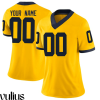 Custom Michigan Jerseys, Yellow Woman's, Football College Jersey - Replica