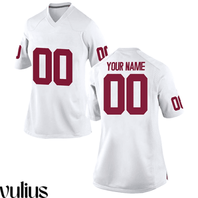 Oklahoma Sooners Custom Jersey, White Woman's, Custom Game Jersey - Replica