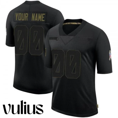 Custom Texans Jersey, Black Men's Jersey, 2020 Salute To Service Jersey - Replica