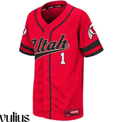 Custom Utah Utes Jersey, Red Men's, Custom Baseball Jersey - Replica