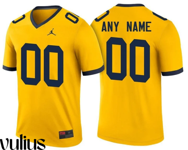 Custom Michigan Jerseys, Yellow Men's, College Football Jersey - Replica