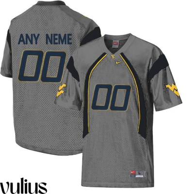 Wvu Football Jersey Custom, Grey Men's, Custom Game Jersey - Replica