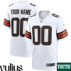 Browns Custom Jersey, White Youth's Jersey, Game Jersey - Replica