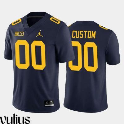 Custom Michigan Jerseys, Navy Men's, Home Game Jersey College Football - Replica