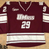 Umass Football Uniforms, Red Men's, Custom Hockey Embroidery Stitched Jersey - Replica