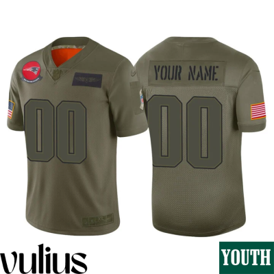 Customizable Patriots Jersey, Olive Youth's Jersey, 2019 Salute to Service Jersey - Replica