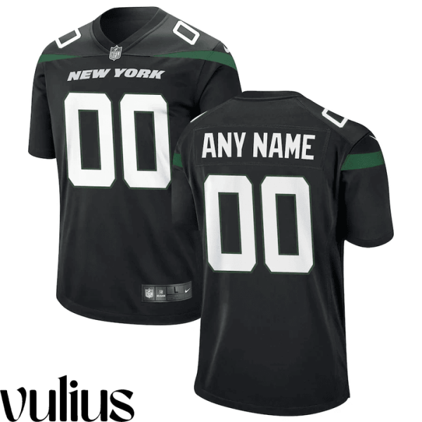 Jets Jersey Custom, Black Men's Jersey, Alternate Jersey - Replica