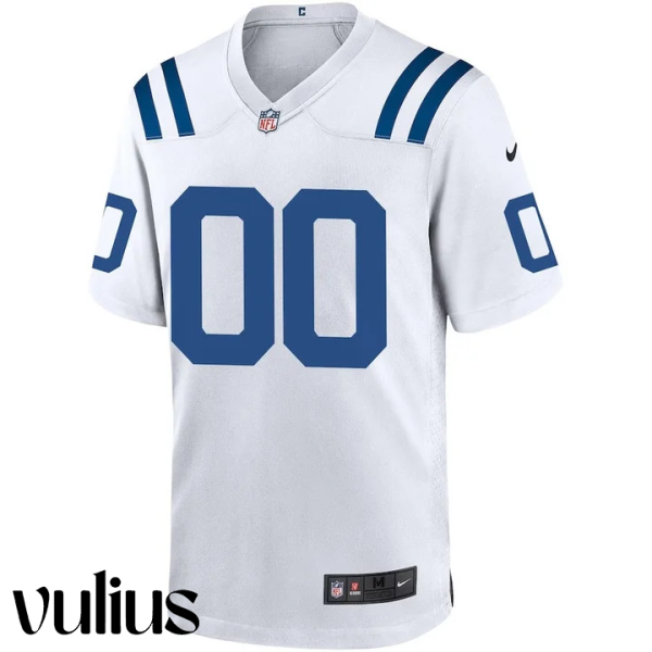 Custom Colts Jersey, White Men's Jersey, Road Custom Jersey - Replica