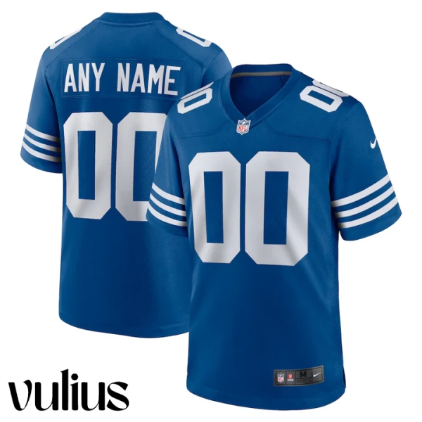 Custom Colts Jersey, Royal Men's Jersey, Alternate Custom Jersey - Replica