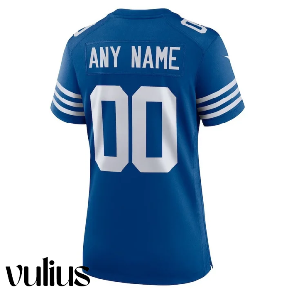 Custom Colts Jersey, Royal Woman's Jersey, Alternate Custom Jersey - Replica