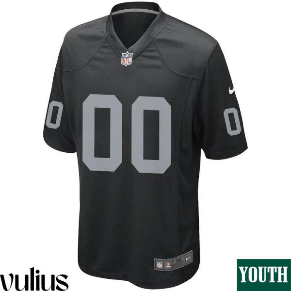 Custom Raiders Jersey, Black Youth's, Home Custom Game Jersey - Replica