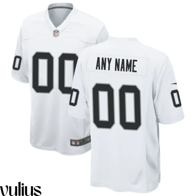 Custom Raiders Jersey, White Men's, Road Custom Game Jersey - Replica