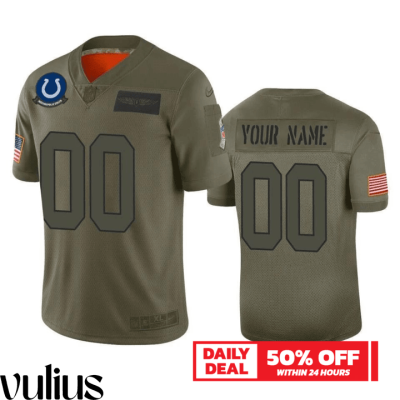 Custom Colts Jersey, Olive Men's Jersey, 2019 Salute to Service Limited Jersey - Replica