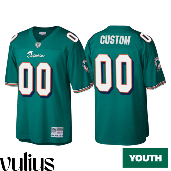 Dolphins Custom Jersey, Aqua Youth's Jersey, Legacy Replica Jersey