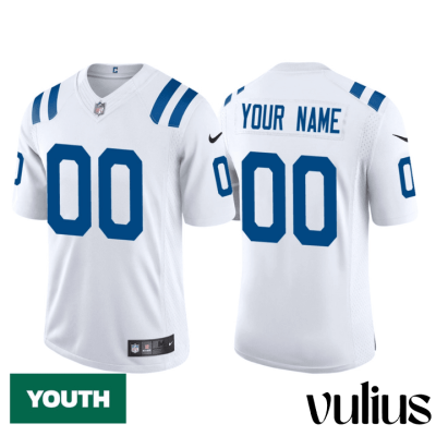 Custom Colts Jersey, White Youth's Jersey, 2020 White Vapor Limited Jersey - Replica