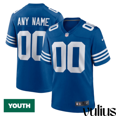 Custom Colts Jersey, Royal Youth's Jersey, Alternate Custom Jersey - Replica