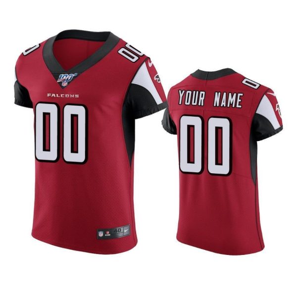 Men's Atlanta Falcons Custom Red 100th Season Vapor Elite Jersey - Replica