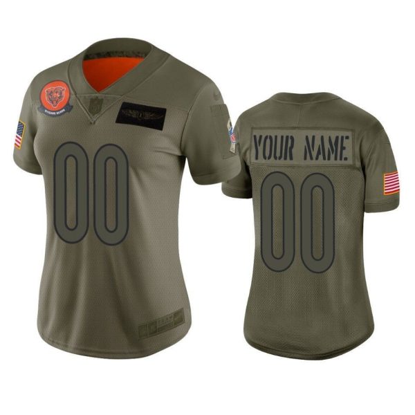 Woman's Chicago Bears Custom Camo 2019 Salute to Service Limited Jersey - Replica