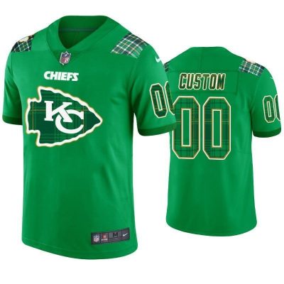 Custom Chiefs Jersey for Men St. Patrick's Day Kansas City Chiefs Custom Jersey Kelly Green