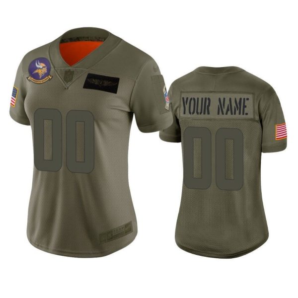 Customized Vikings Jersey for Women Minnesota Vikings Custom Camo 2019 Salute to Service Limited Jersey