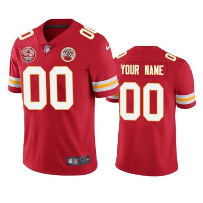 Custom Chiefs Jersey for Men Kansas City Chiefs Custom Red 60th Anniversary Vapor Limited Jersey