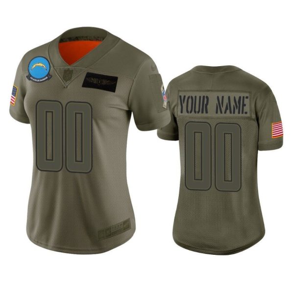 Woman's Los Angeles Chargers Custom Camo 2019 Salute to Service Limited Jersey - Replica