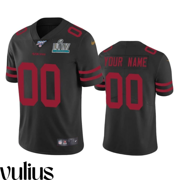 49ers Custom Jersey, Black Men's, Super Bowl LIV Vapor Limited Jersey - Replica