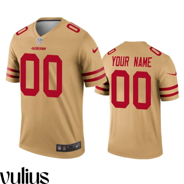 49ers Custom Jersey, Gold Men's, Inverted Legend Jersey - Replica