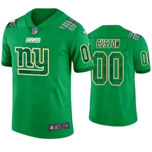 Men's St. Patrick's Day New York Giants Custom Jersey Kelly Green - Replica