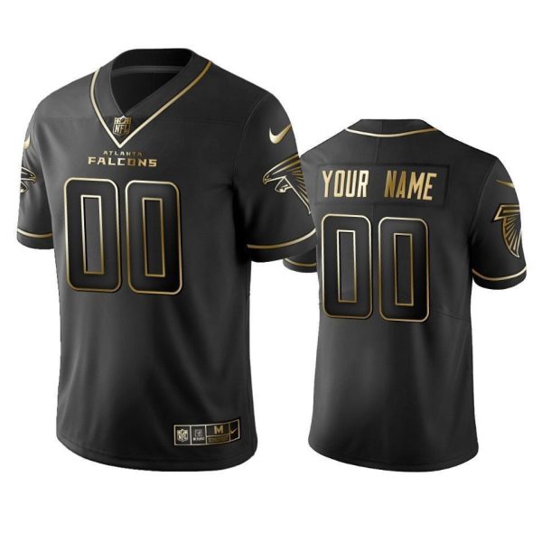 Men's 2019 Atlanta Falcons Custom Black Golden Edition Vapor Untouchable Limited Jersey - Replica