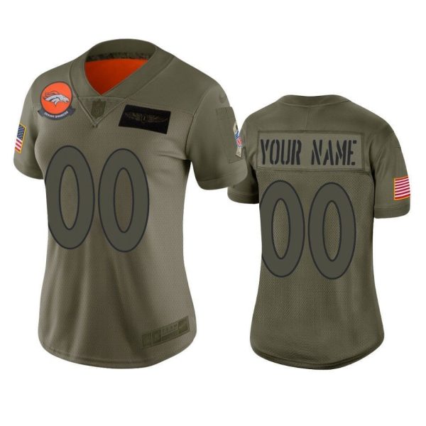 Woman's Denver Broncos Custom Camo 2019 Salute to Service Limited Jersey - Replica