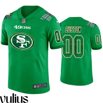 49ers Custom Jersey, Kelly Green Men's, St. Patrick's Day Custom Jersey - Replica