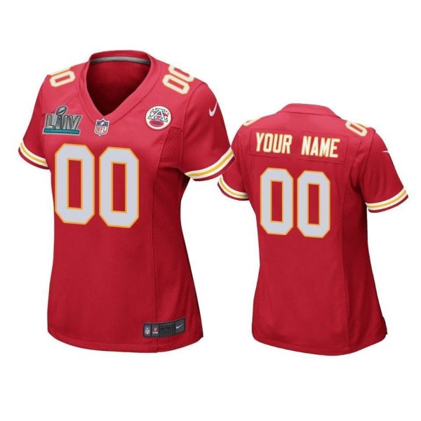 Custom Chiefs Jersey for Woman Kansas City Chiefs Custom Red Super Bowl LIV Game Jersey - Replica