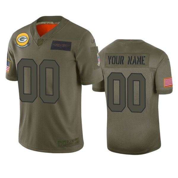 Men's Green Bay Packers Custom Camo 2019 Salute to Service Limited Jersey - Replica