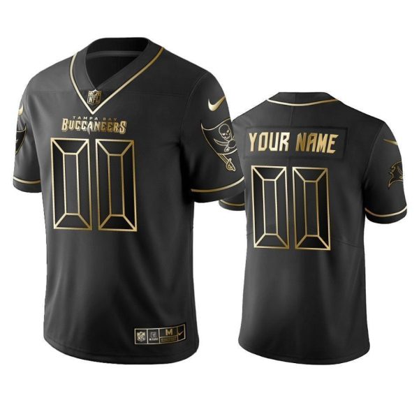 Men's 2019 Tampa Bay Buccaneers Custom Black Golden Edition Vapor Untouchable Limited Jersey - Replica