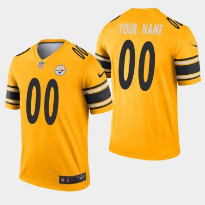 Custom Steelers Jersey for Men Custom Pittsburgh Steelers Yellow Inverted Legend Limited Stitched Jersey