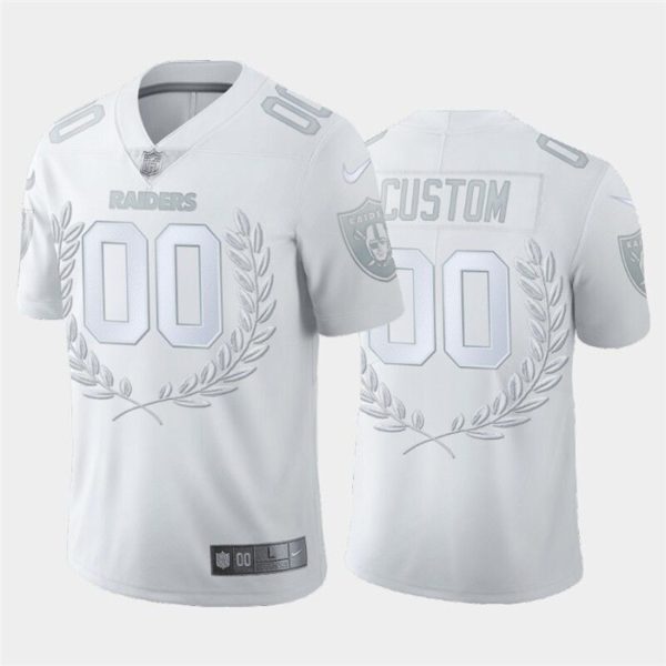 Men's Las Vegas Raiders Customized White MVP Stitched Limited Jersey - Replica