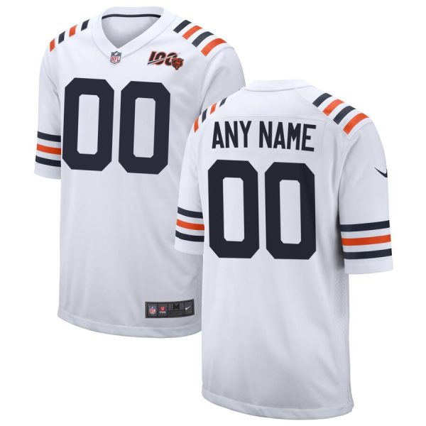 Men's Chicago Bears Customized White Color 2019 100th Season Vapor Untouchable Stitched Limited Jersey - Replica