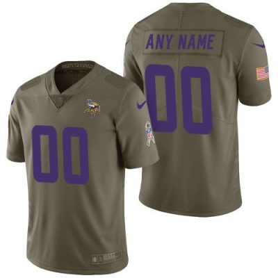 Customized Vikings Jersey for Men CUSTOM MINNESOTA VIKINGS LIMITED GREEN 2017 SALUTE TO SERVICE JERSEY