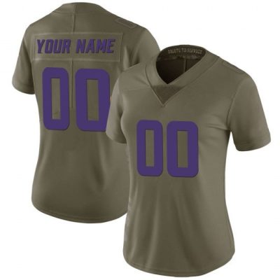 Customized Vikings Jersey for Women CUSTOM MINNESOTA VIKINGS LIMITED GREEN 2017 SALUTE TO SERVICE JERSEY