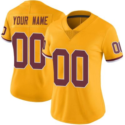 Custom Commanders Jersey for Women Custom Gold Limited Washington Football Team Color Rush Football Jersey