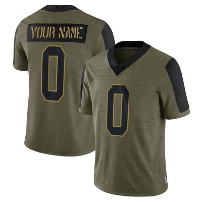 Custom Commanders Jersey for Men Custom Olive Limited Washington Football Team 2021 Salute To Service Football Jersey