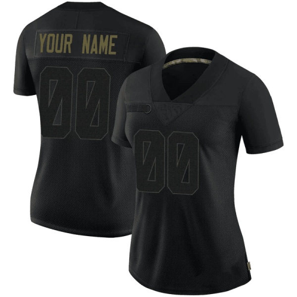 Woman's Custom Tampa Bay Buccaneers 2020 Salute To Service Jersey - Limited Black - Replica