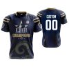 Men's Los Angeles Rams #00 Custom Navy Super Bowl LIII Champions Commemorative Jersey - Replica