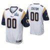 Men's Los Angeles Rams #00 Custom White Super Bowl LIII Game Jersey - Replica